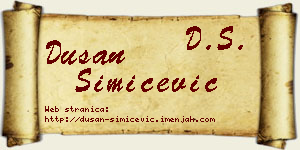 Dušan Simićević vizit kartica